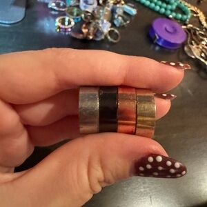 Elegant Multi-Color Band Ring Set